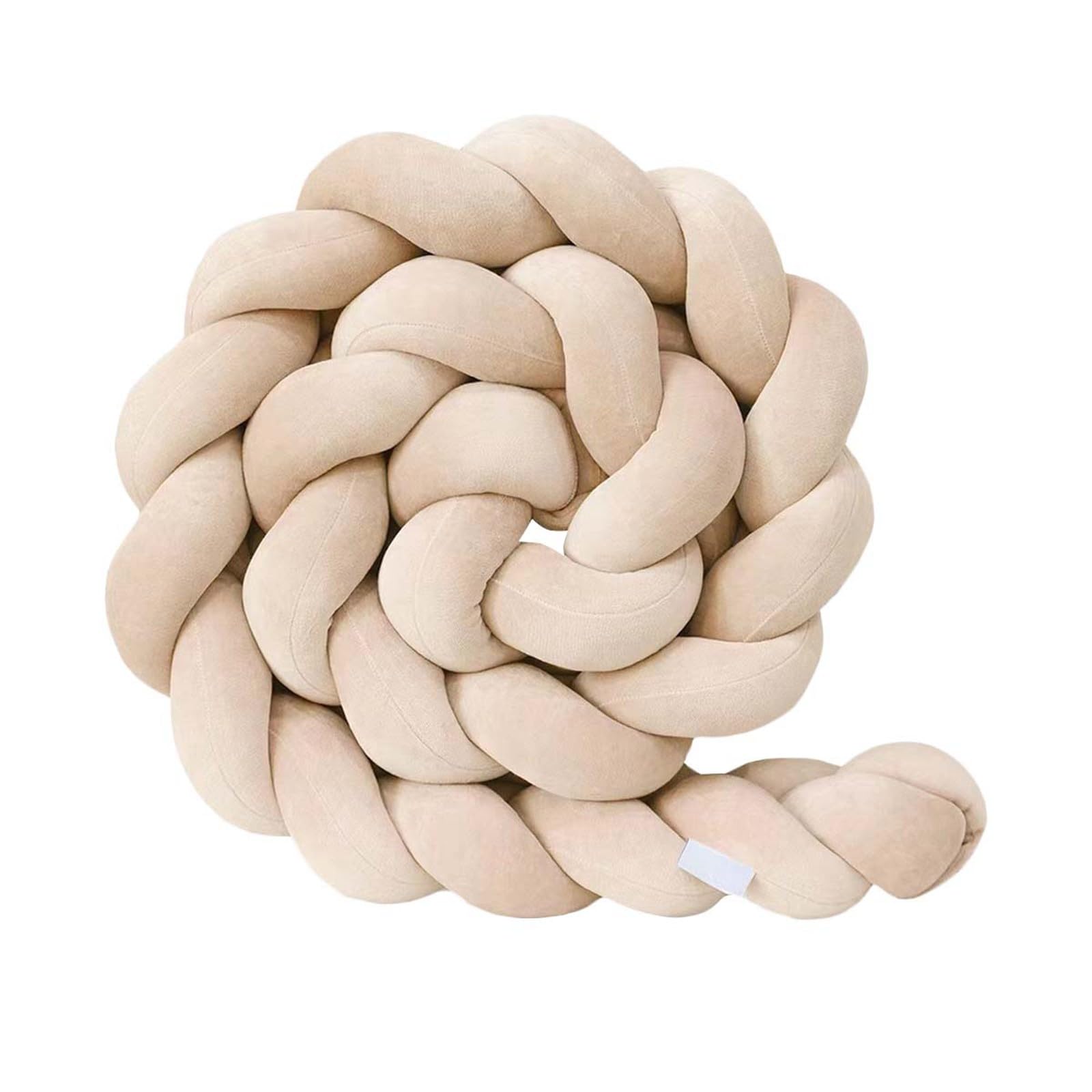 Soft Beige Baby Bedside Protector & Pillow Set - Crib Safety for Kids