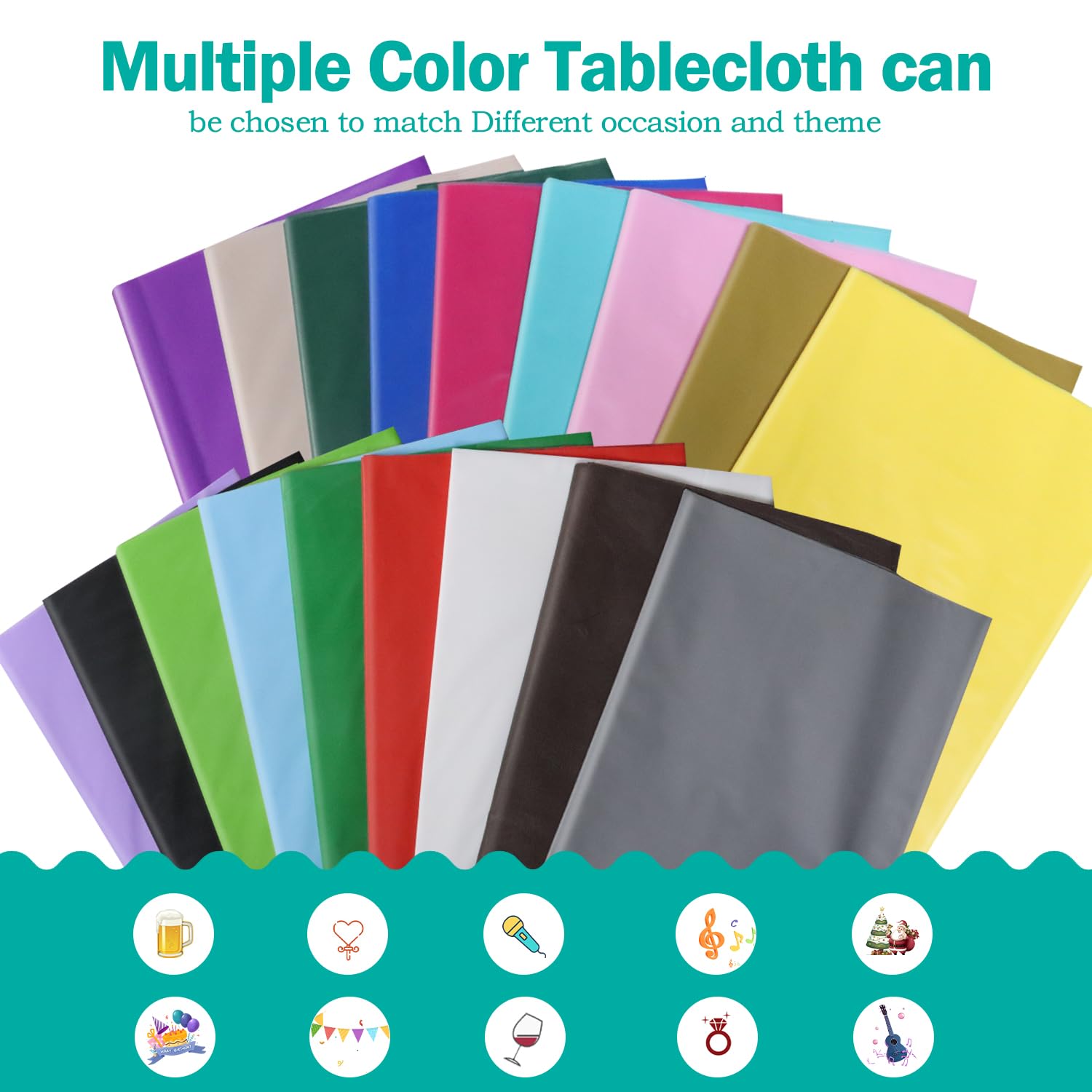 6 Pack White Disposable Plastic Tablecloths 54