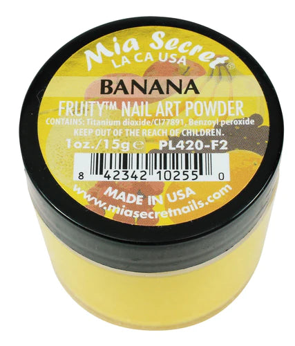 BANANA FRUITY ACRYLIC POWDER 1oz - Nail Art Dip Powder for DIY Manicures - Perfect for Salon & Home Nail Designs