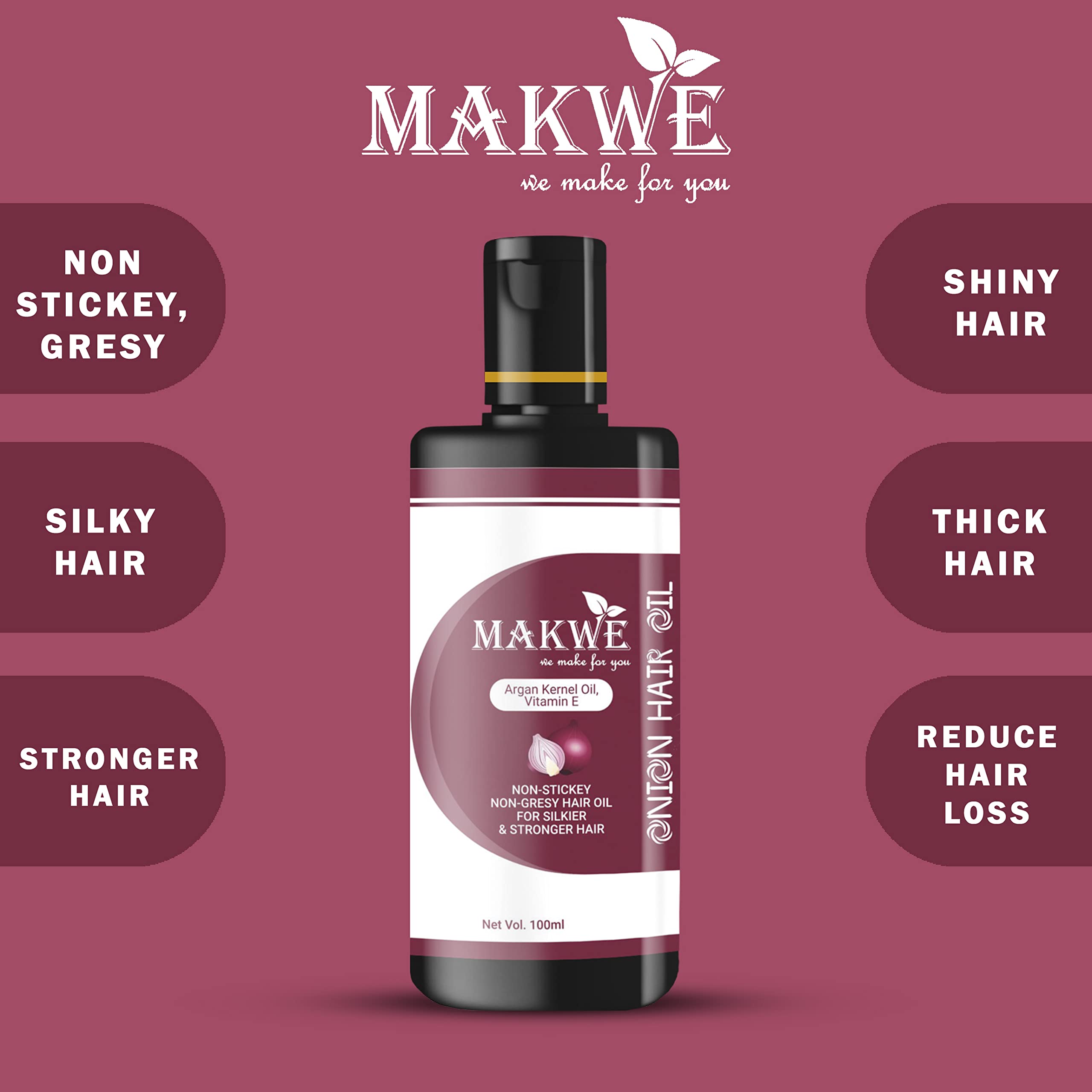 MAKWE Skin Science Onion Black Seed Oil & Vitamin E B5 Hair Conditioner Set - Ultimate Hair Care Kit with Nourishing Conditioner & Repairing Hair Oil for Dry, Damaged Hair | Home & Salon Use