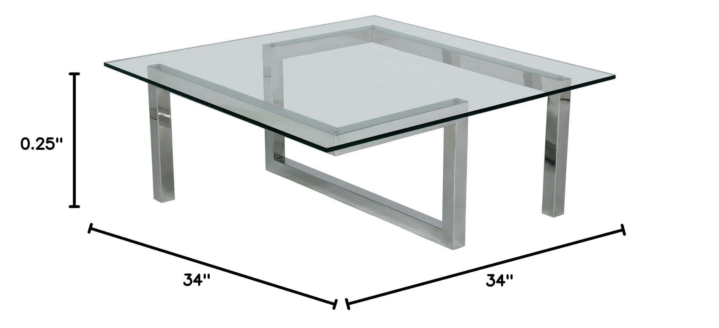 34 Inch Clear Square Glass Table Top by Fab Glass and Mirror - Perfect for Dining Room, Living Room, and Office Furniture