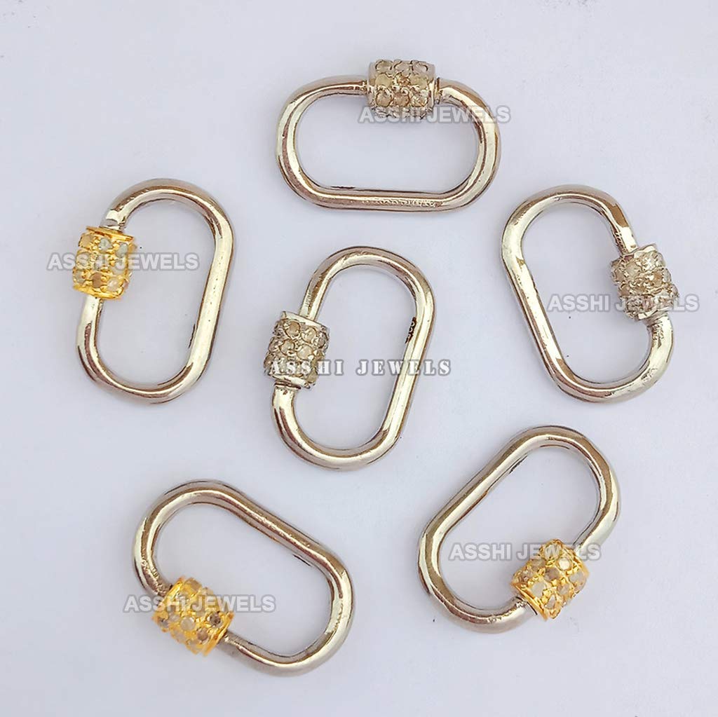 925 Sterling Silver Pave Diamond Carabiner Lock - Handmade Diamond Pendant Necklace for Women - Wholesale Jewelry for Gifts, Parties & Everyday Wear