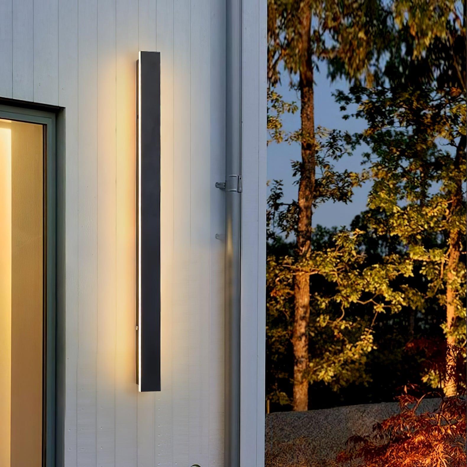 Solar Powered Outdoor Wall Sconce Light - Waterproof Long Strip LED Lighting for Patio, Garden, Porch & Pathway - Energy Efficient Exterior Decoration