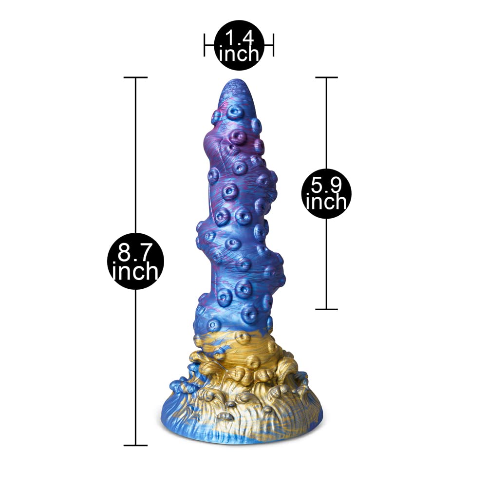 BeHorny Liquid Silicone Fantasy Dildo - Alien Octopus Tentacle Dragon Adult Sex Toy with Strong Suction Cup Base for Solo Play, Couples Fun & BDSM Exploration