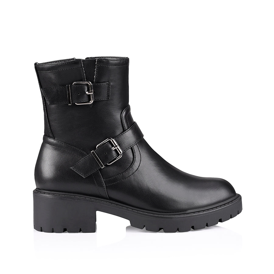 JayJay Combat Boots for Women - Black Smooth Leather Military Boots for Outdoor, Work & Fashion | Waterproof & Comfortable