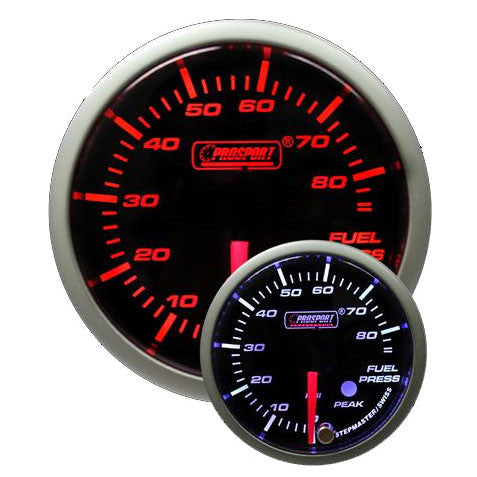 Prosport Premium 52mm Peak/Warning Fuel Pressure Gauge - High Performance Automotive Gauge for Racing, Off-Road & Engine Monitoring