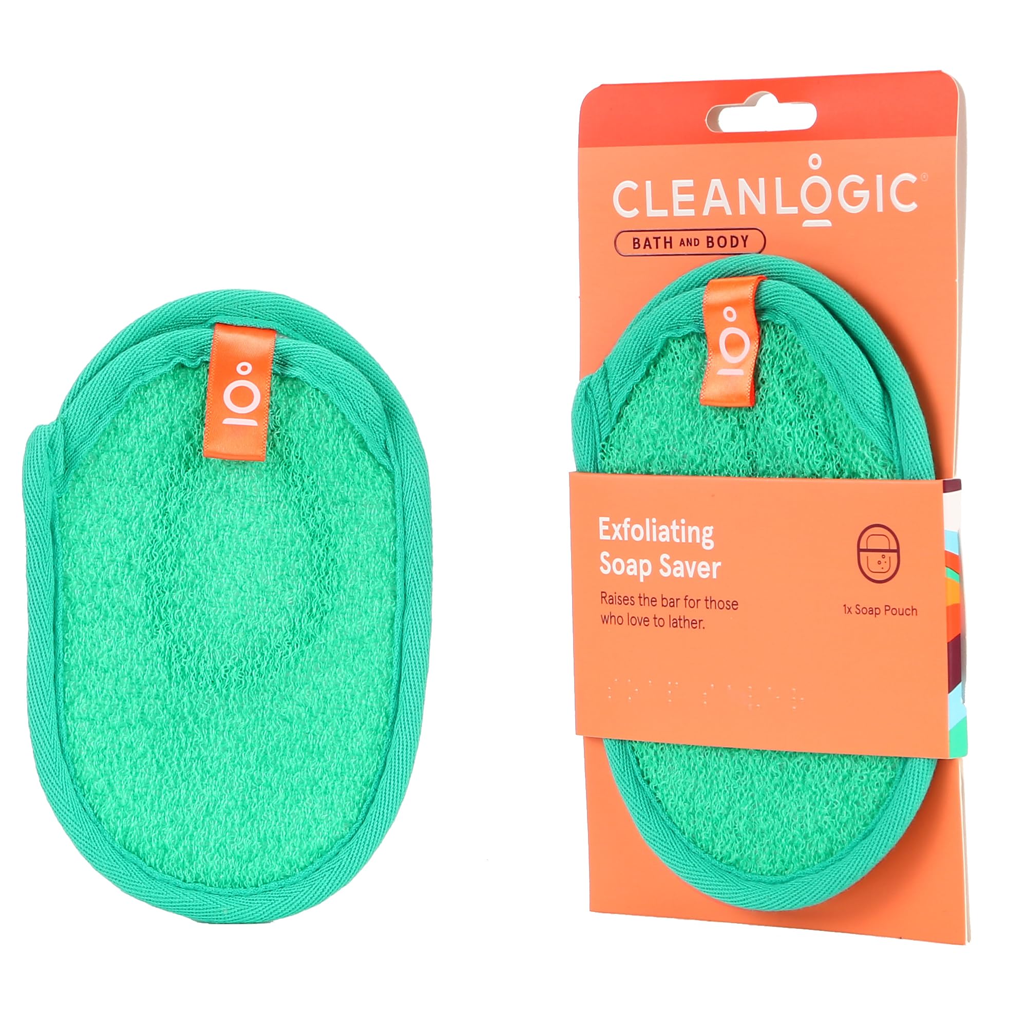 Clean Logic Exfoliating Soap Saver for Bath & Body - Gentle Skin Cleansing & Exfoliation - Perfect for Shower, Bath & Spa Use
