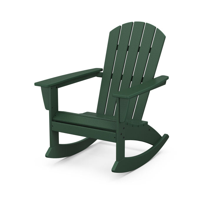 POLYWOOD Nautical Adirondack Rocking Chair - All-Weather Outdoor Rocking Chair for Patio, Deck, Garden & Beach - Durable & Comfortable Furniture