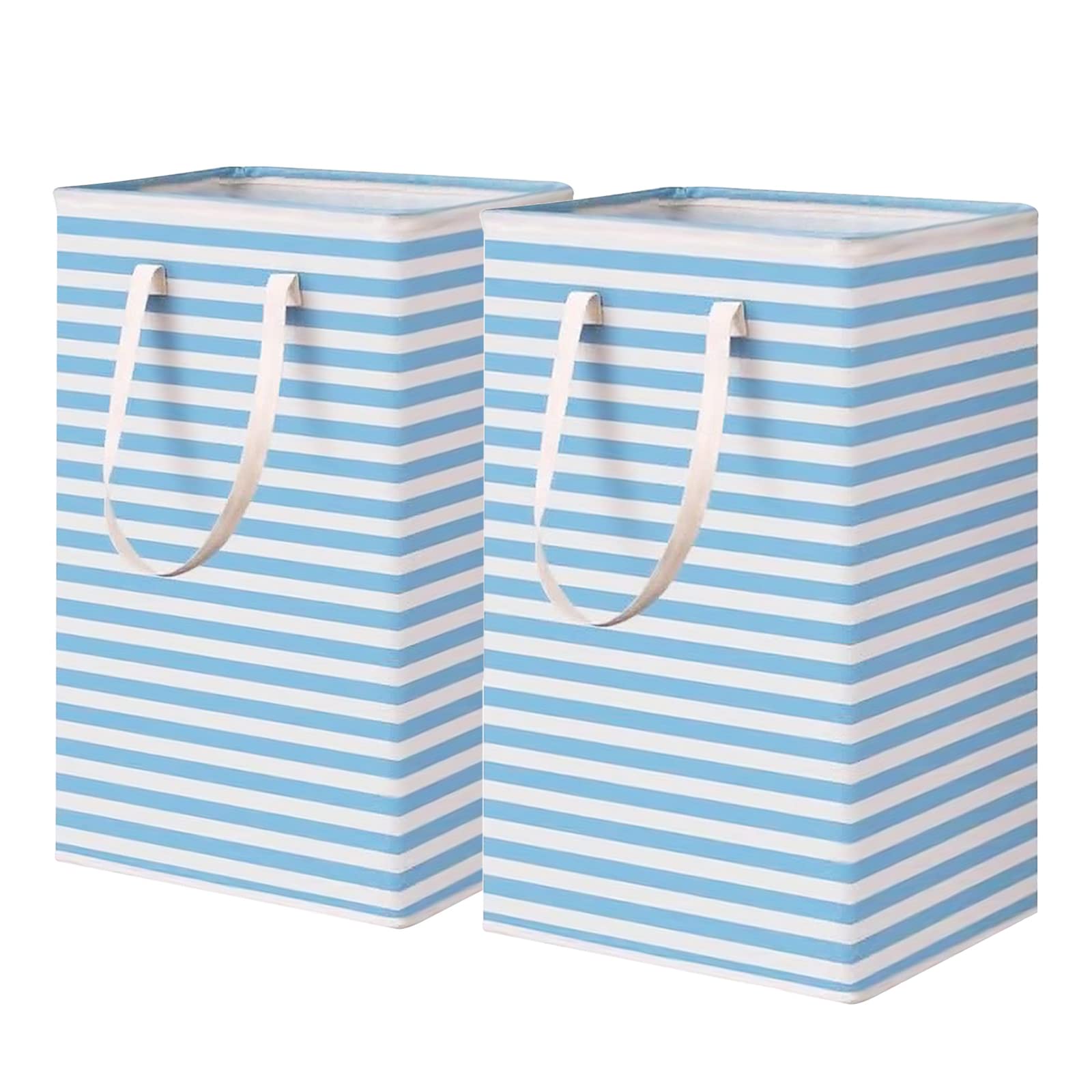 VOSTEVAS 75L Foldable Waterproof Laundry Basket with Handles - Extra Large Freestanding Laundry Hamper for Bedroom, Laundry Room & Living Room (2 Pack, Blue) - Perfect for College Dorms, Apartments and Home Organization