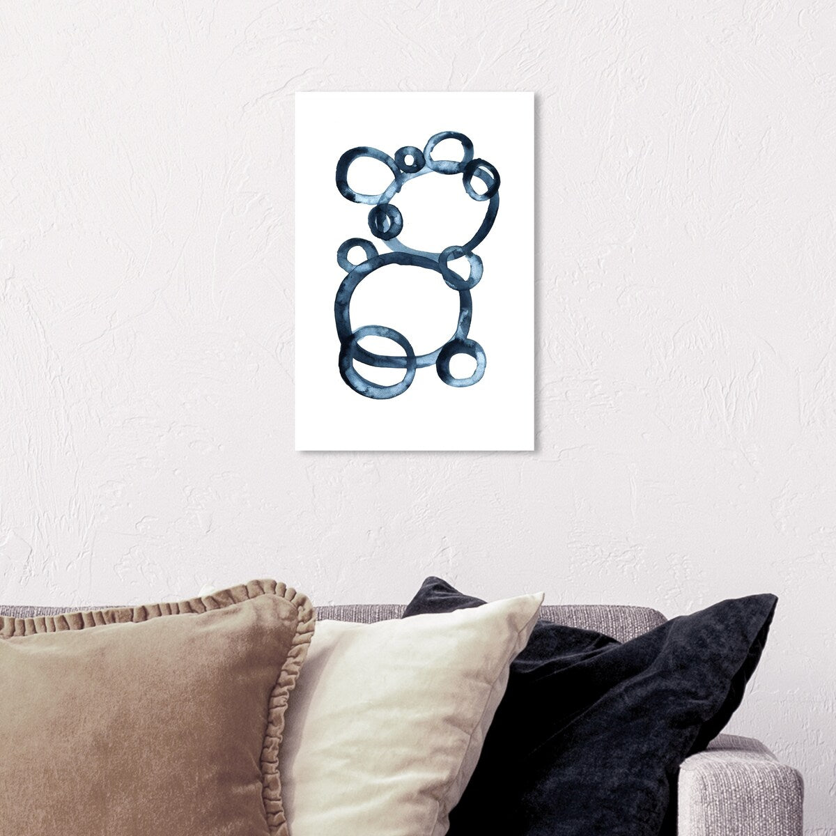 Bear Bubbles Modern Baby Bear Fingerpainted Bubbles - Contemporary White Canvas Wall Art Print for Boys Room Nursery Decor - Perfect for Kids Bedroom, Playroom & Baby Shower Gift