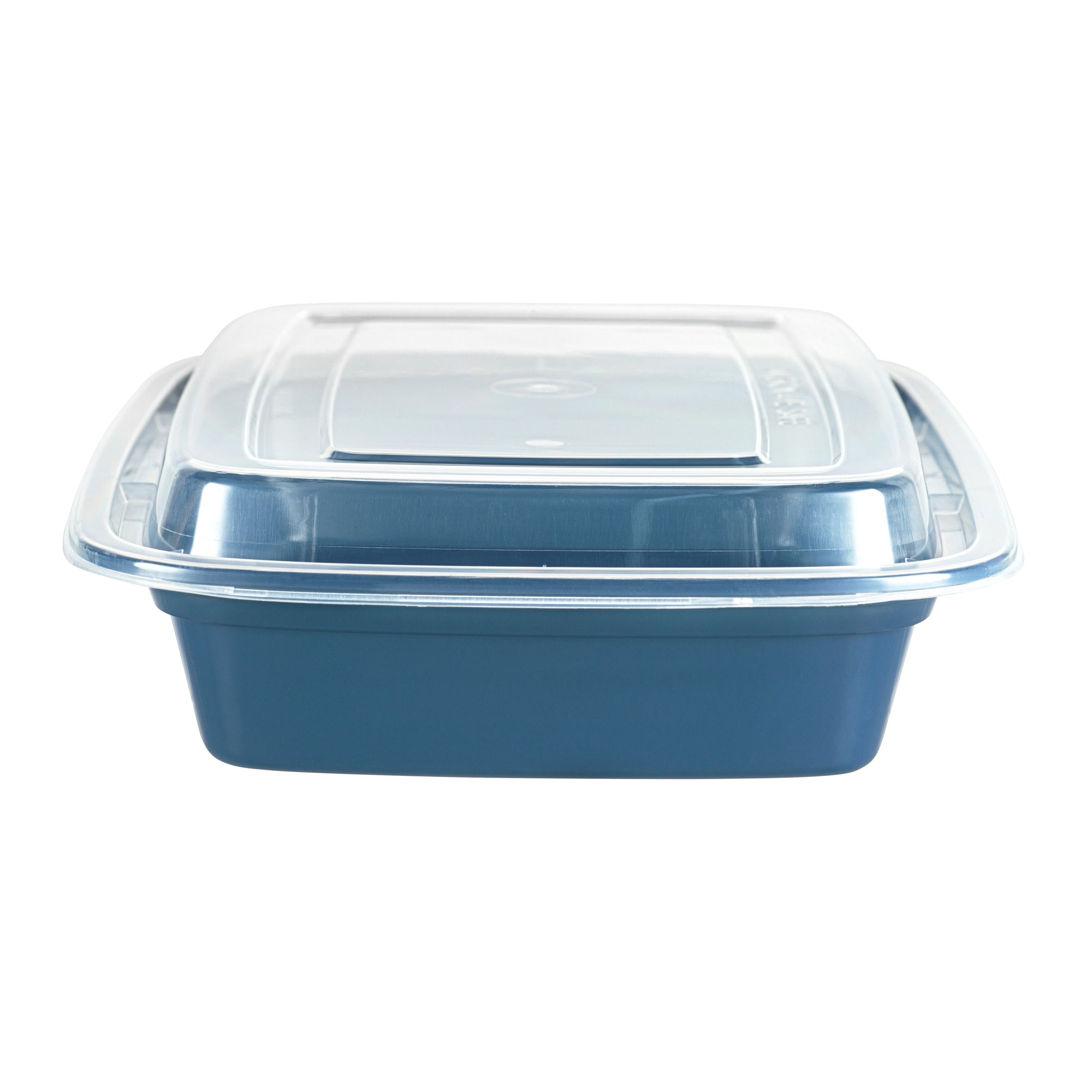 28oz Rectangle Plastic Food Storage Containers with Clear Lids - Microwave Safe To-Go Boxes (8.75