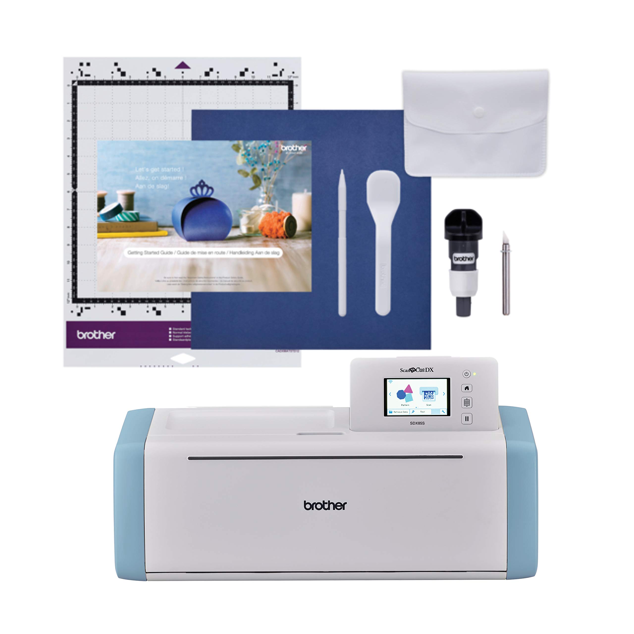 Brother ScanNCut SDX85S Electronic Cutting Machine with Built-in Scanner - Create Vinyl Wall Art, Appliques, Homemade Cards & DIY Crafts - Includes 251 Patterns (Sky Blue) - Perfect for Home Decor, Scrapbooking & Craft Projects