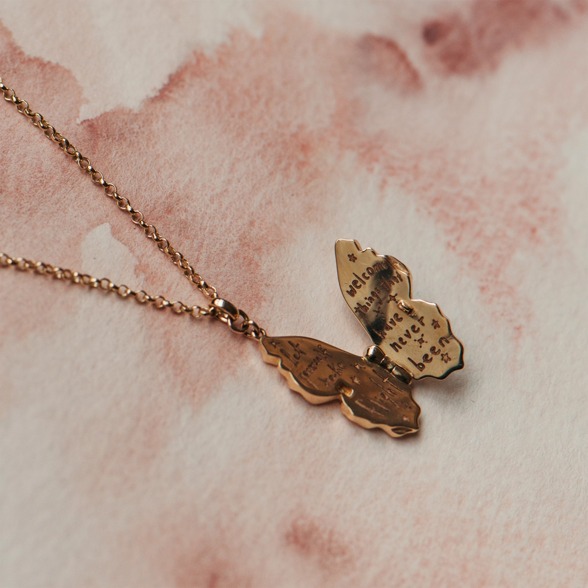 14K Yellow Gold Metamorphosis Butterfly Locket Necklace - Elegant Jewelry Gift for Women, Perfect for Valentine's Day, Anniversary & Special Occasions