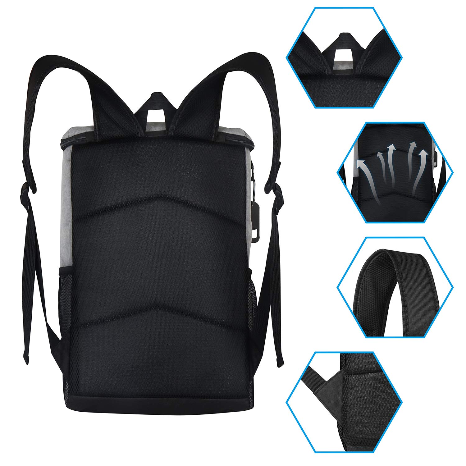 SEEHONOR Insulated Cooler Backpack - Leakproof & Lightweight Soft Cooler Bag for Lunch, Picnic, Fishing, Hiking, Camping (Holds 25 Cans) - Perfect for Outdoor Adventures, Beach Trips & Daily Commutes