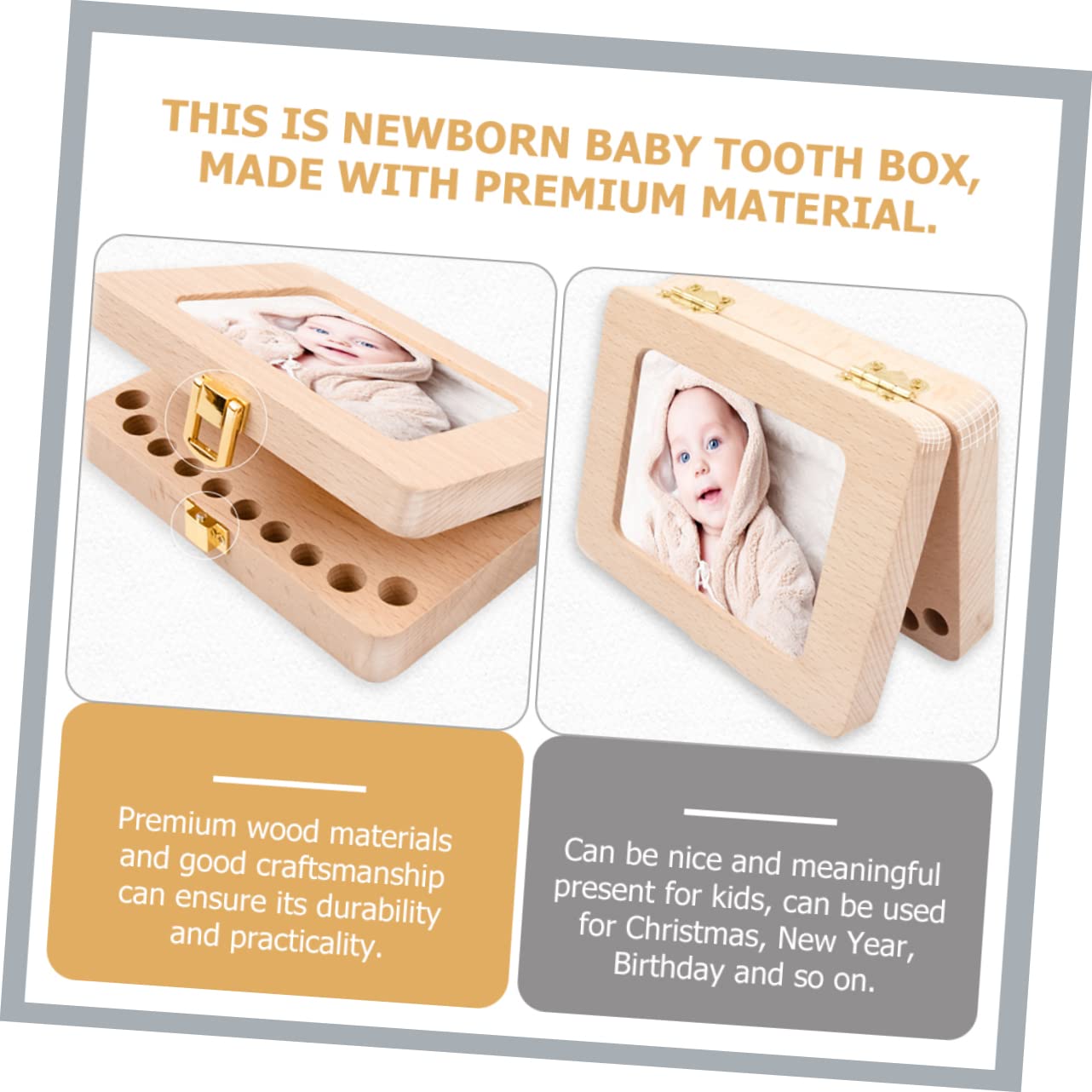 UPKOCH Wooden Tooth Fairy Box - Milk Teeth Storage Container for Kids, Baby Teeth Keepsake Organizer - Perfect for Tooth Fairy Gifts, First Lost Tooth Memory, and Childhood Memorabilia
