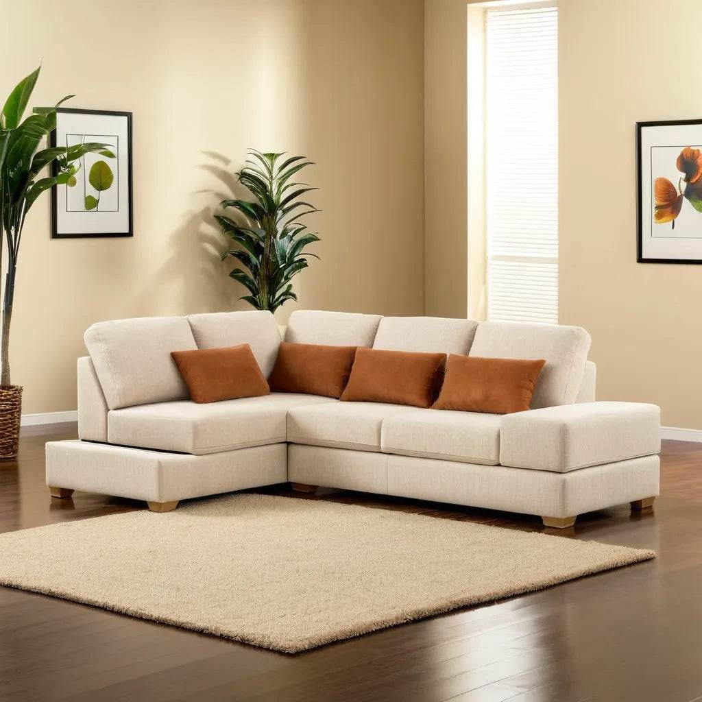 Water-Resistant Hunter Grey Fabric Sectional Sofa - Modern L-Shaped Couch for Living Room, Family Room & Home Theater Comfort