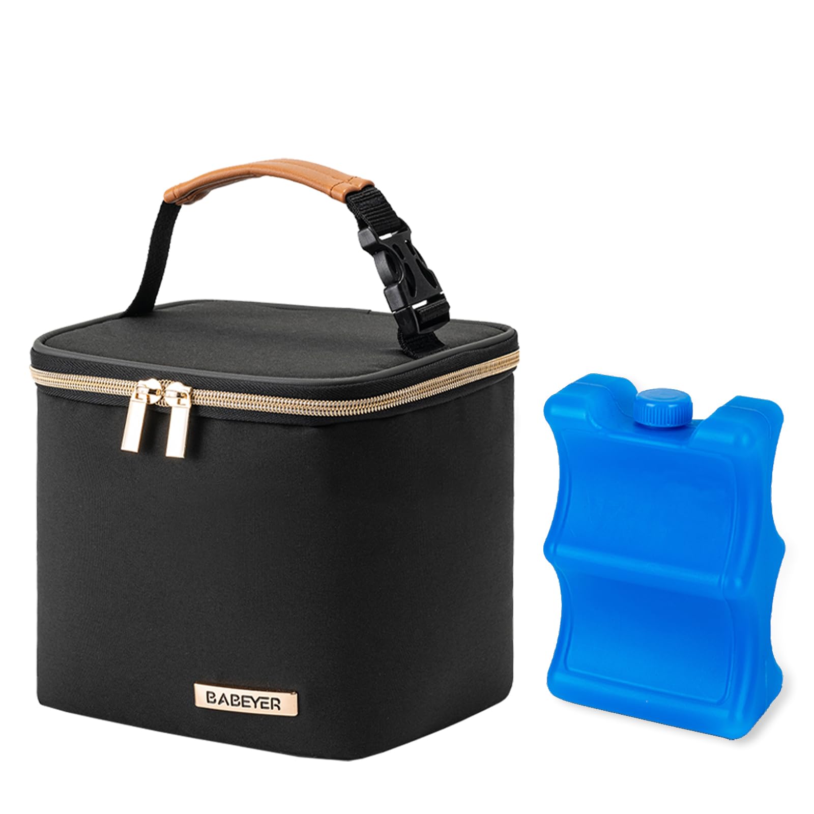 Insulated Bottle Cooler Bag with Ice Pack - Fits 4 Large 5oz Baby Bottles, Perfect for Nursing Moms & Daycare - Black | Ideal for Breastmilk Storage, Baby Formula Transport & On-the-Go Temperature Control