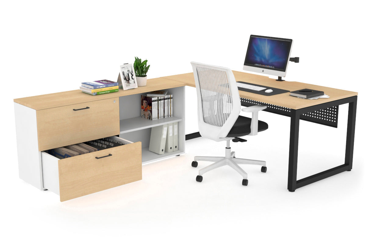 Quadro Loop Executive Office Chair - Black Frame with Cable Scallop [1600L x 800W] - Perfect for Home Office, Conference Rooms & Executive Workspaces