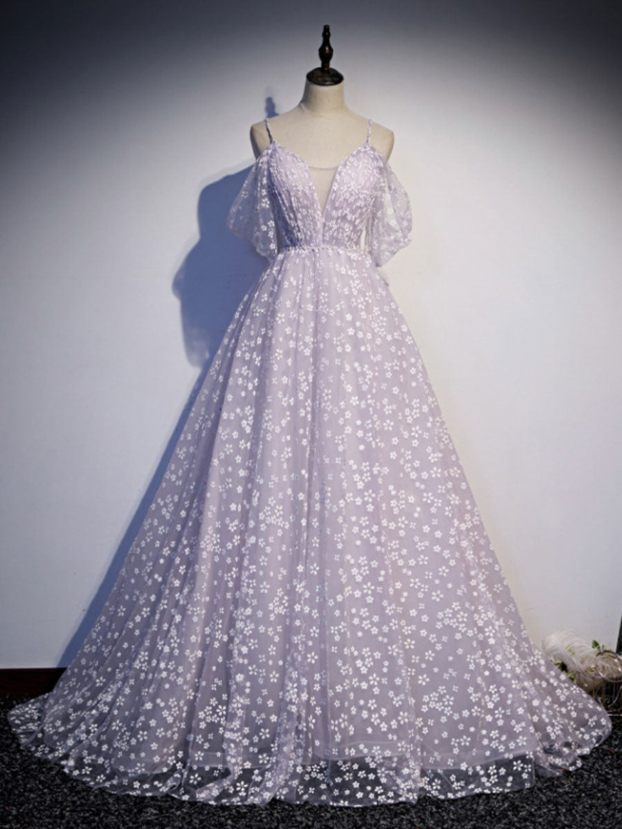 Elegant Purple Tulle Off-Shoulder Long Prom Dress for Women - Formal Evening Gown for Homecoming, Wedding Guest & Special Occasions