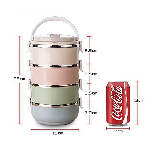 Spill-Proof 304 Stainless Steel Pet Travel Bowl - Multi-Layer Dog & Cat Food/Water Container with Hidden Handle for Outdoor Hiking, Camping, Car Trips (4-Layer, Portable Raised Feeder) - Perfect for Travel, Picnics & Daily Feeding