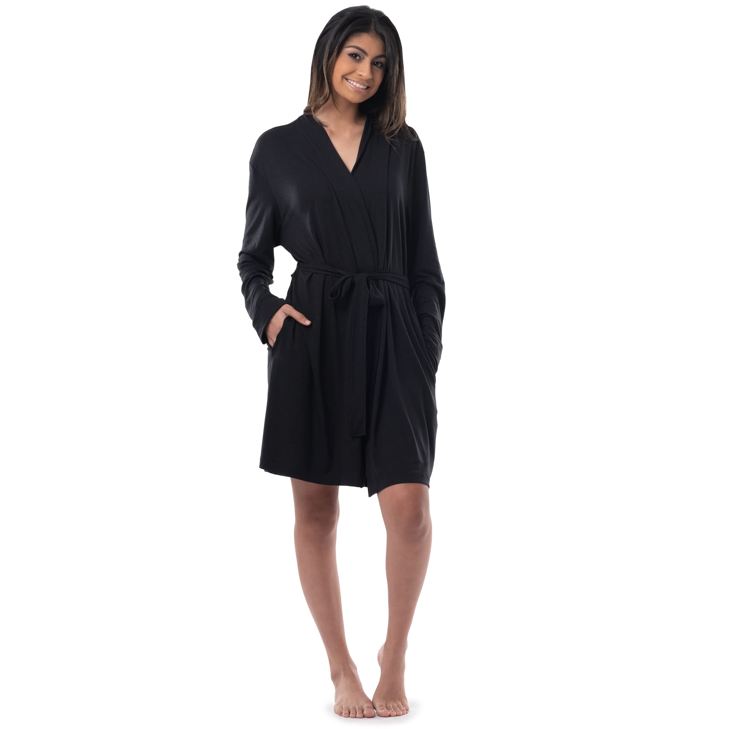 Fruit of the Loom Women's Breathable Cotton Robe - Soft Lightweight Bathrobe for Spa, Lounge & Relaxation at Home
