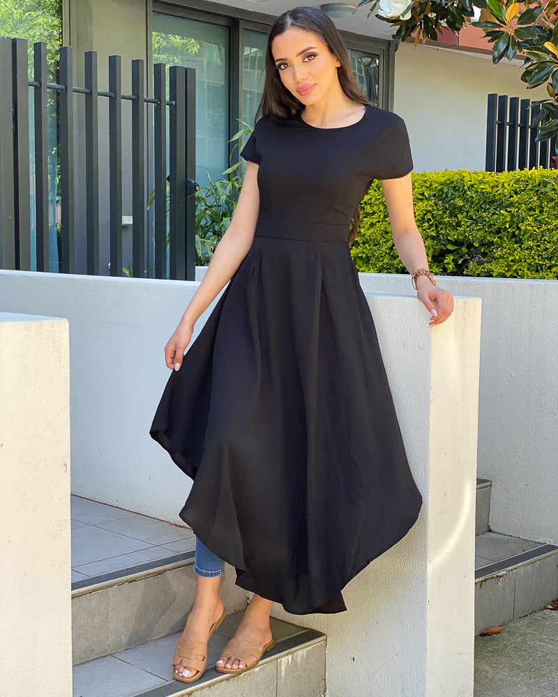 Stylish Cap Sleeve Skylar Dress for Women - Flowy Summer Casual & Party Wear - Perfect for Date Nights, Weddings & Office Outfits