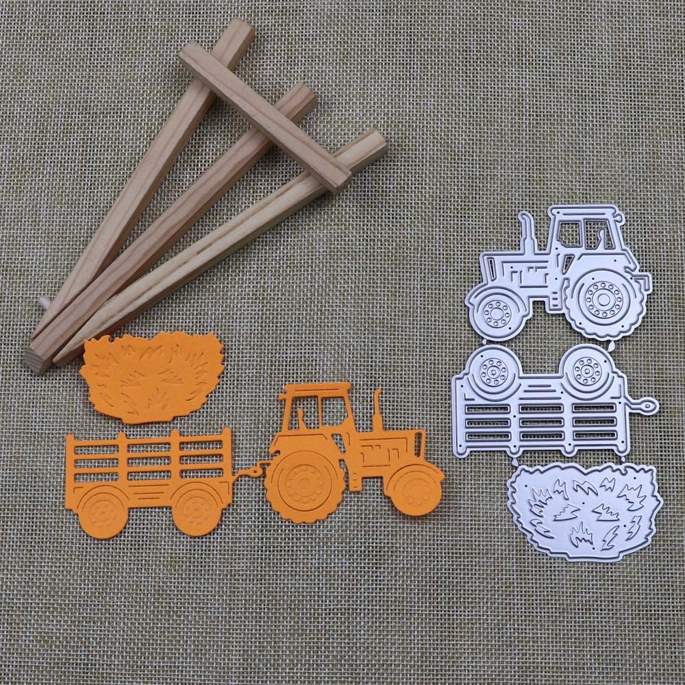 Metal Cutting Dies for Card Making - Truck & Tractor Die Cuts, DIY Scrapbooking, Photo Album Decoration, Embossing Stencils | Perfect for Handmade Greeting Cards, Craft Projects & Memory Books (AH-Dies-tractor)