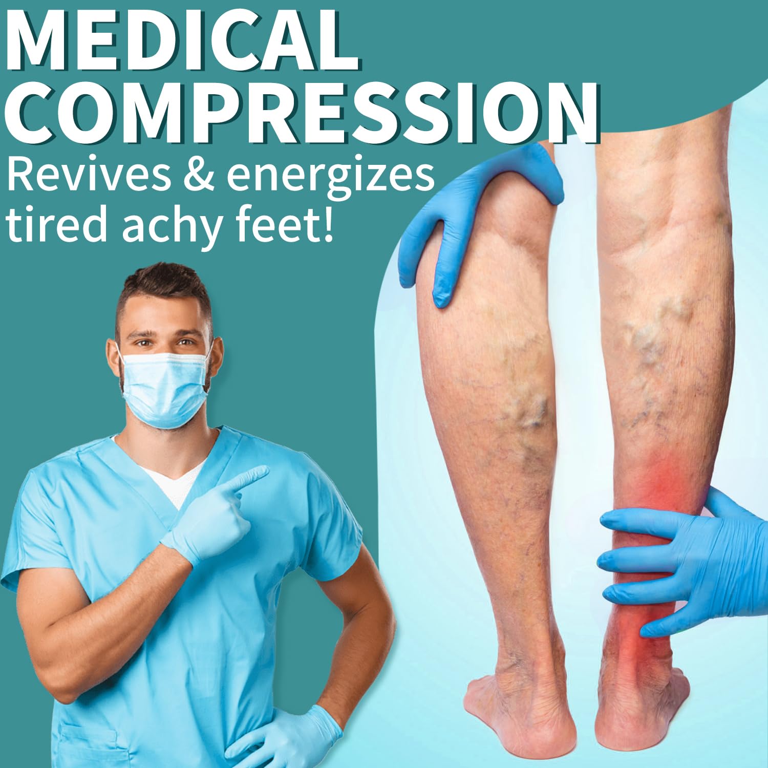 COOLOVER Compression Socks for Women & Men - Best for Circulation, Running, Athletic Recovery, Nursing & Travel - Perfect for Workouts, Long Flights & Medical Professionals