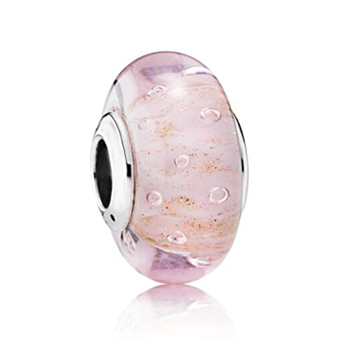 Pink Bubble Glass Beads