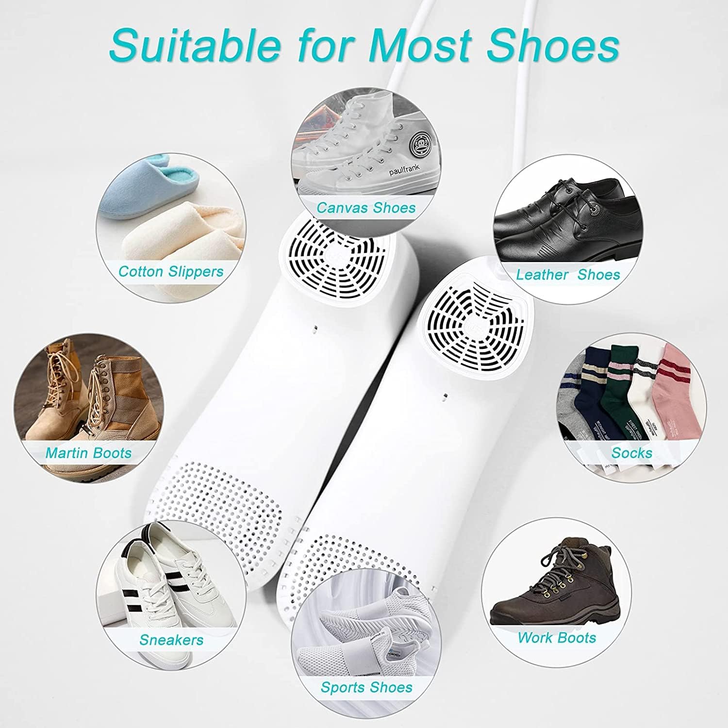 Fast Drying Shoe Dryer & Deodorizer with Timer - Portable Boot & Shoe Warmer for Men/Women - US Plug - Perfect for Hiking, Sports & Winter Footwear Care