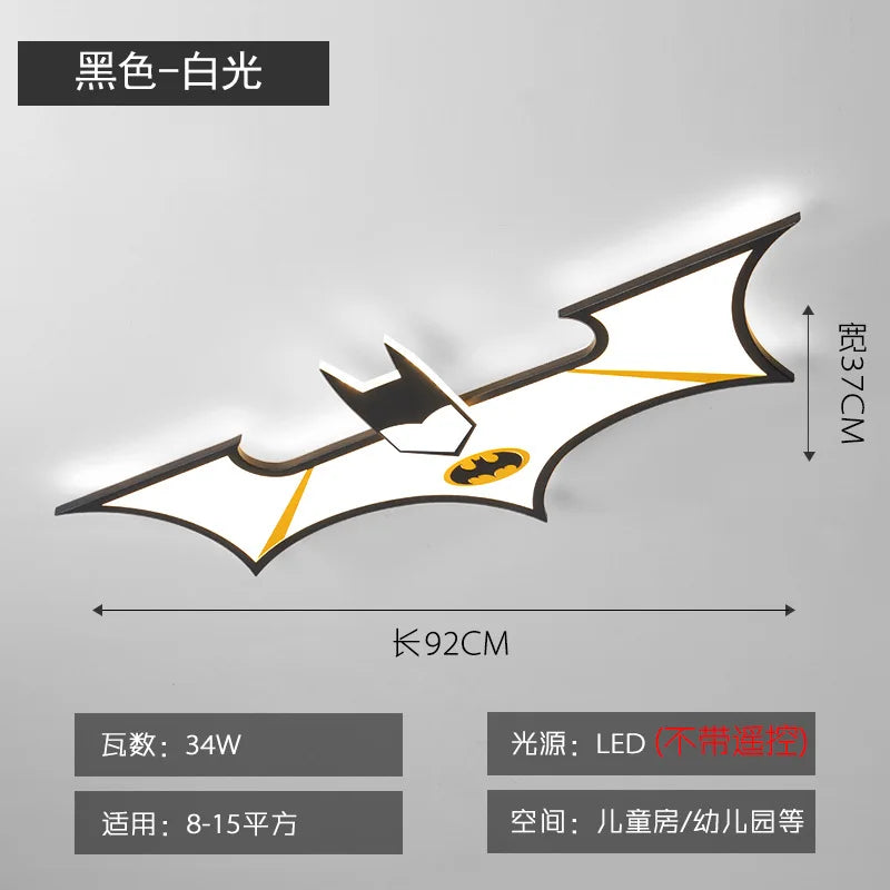Batman Themed LED Ceiling Light for Boys Bedroom - Superhero Night Light for Kids Room Decor & Play Area