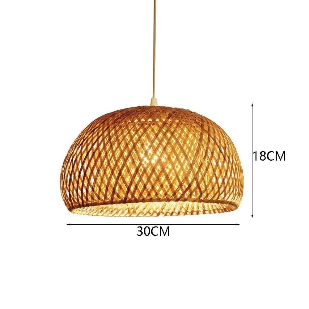 Handmade Woven Bamboo Chandelier - Rustic Farmhouse Ceiling Light with E27 Base - Wicker Pendant Lighting for Dining Room, Living Room, Kitchen Island & Restaurant Decor