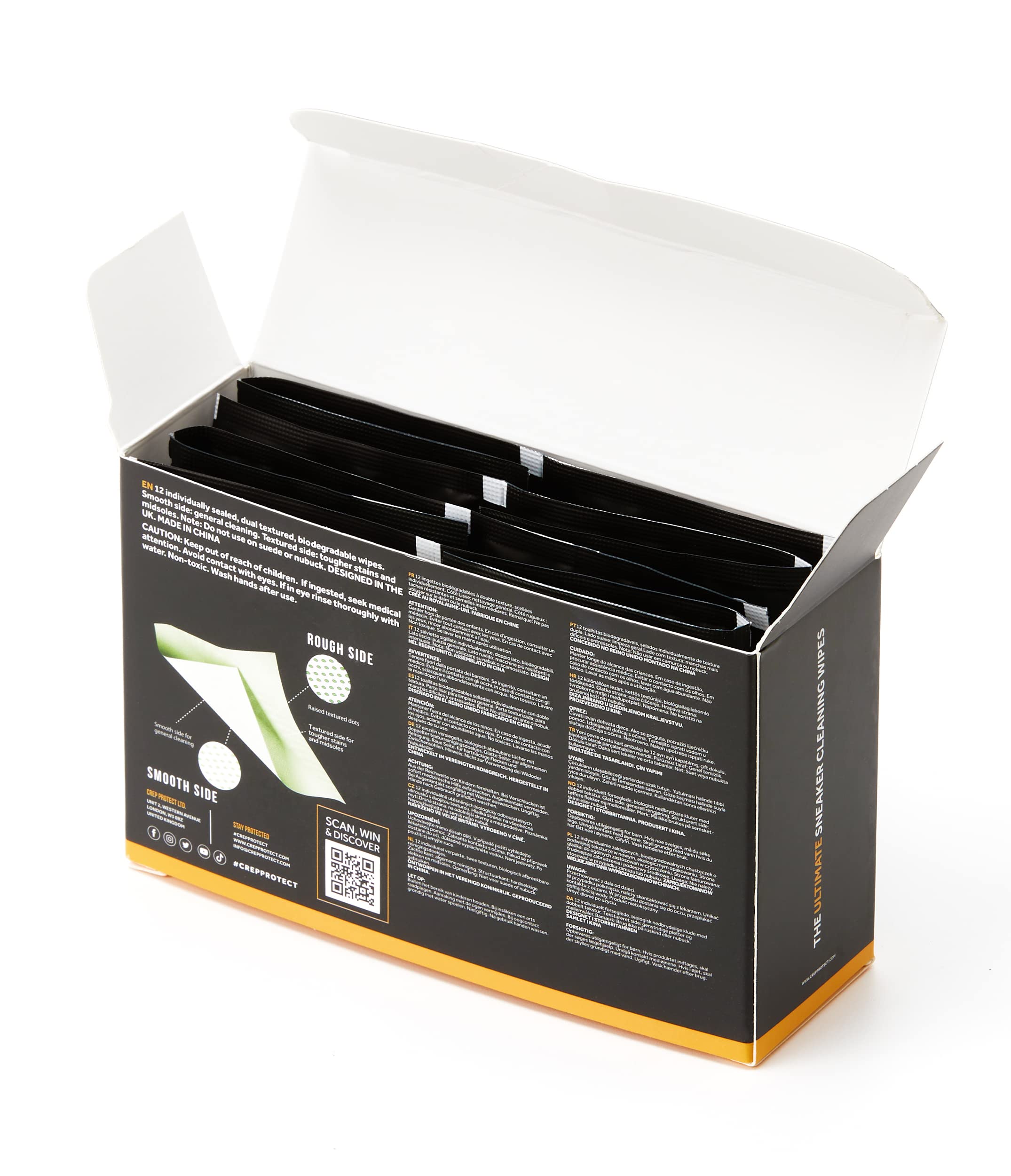 Crep Protect Biodegradable Shoe Wipes - 12 Pack for Sneaker Cleaning & Care