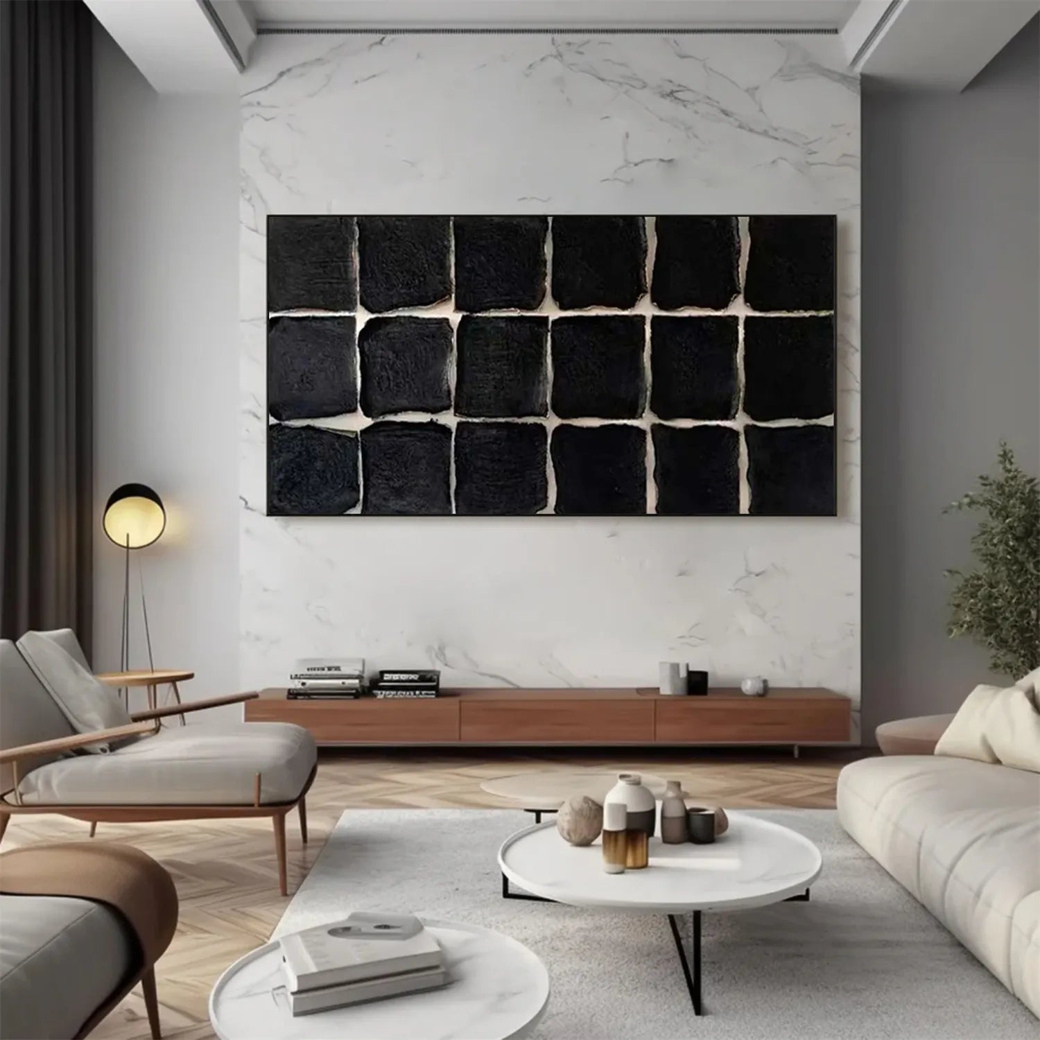 Black Minimalist Textured Painting Canvas - Modern Abstract Wall Art for Home & Office Decor - Perfect for Living Room, Bedroom, or Studio Display #MZ116
