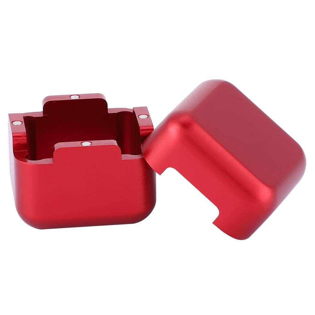 Premium Magnetic Billiard Chalk Holder - Universal Pool & Snooker Chalk Carrier with Protective Cover - Durable Aluminum Alloy Pocket Chalk Box (Red) - Perfect for Professional Players & Home Game Rooms