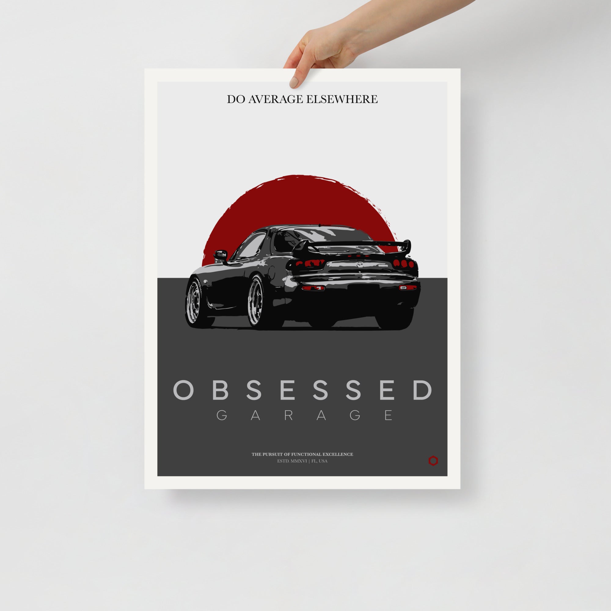 Obsessed Garage Japanese Legends Car Poster - Limited Edition Emira Giveaway - Perfect for Car Enthusiasts & Home Decor