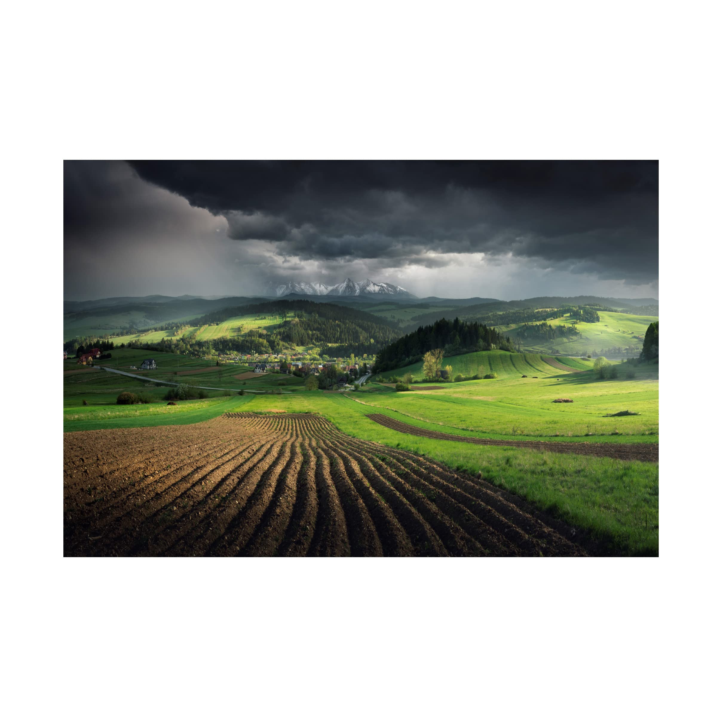 Trademark Fine Art 'Before Storm' Canvas Wall Art by Karol Nienartowicz - Stunning Landscape Painting for Living Room, Bedroom & Office Decor