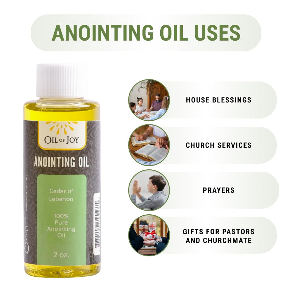 Lebanon Cedar Anointing Oil 2oz - Holy Christian Anointing Oil for Divine Strength & Protection - Oil of Joy - Perfect for Prayer, Worship & Spiritual Healing Ceremonies