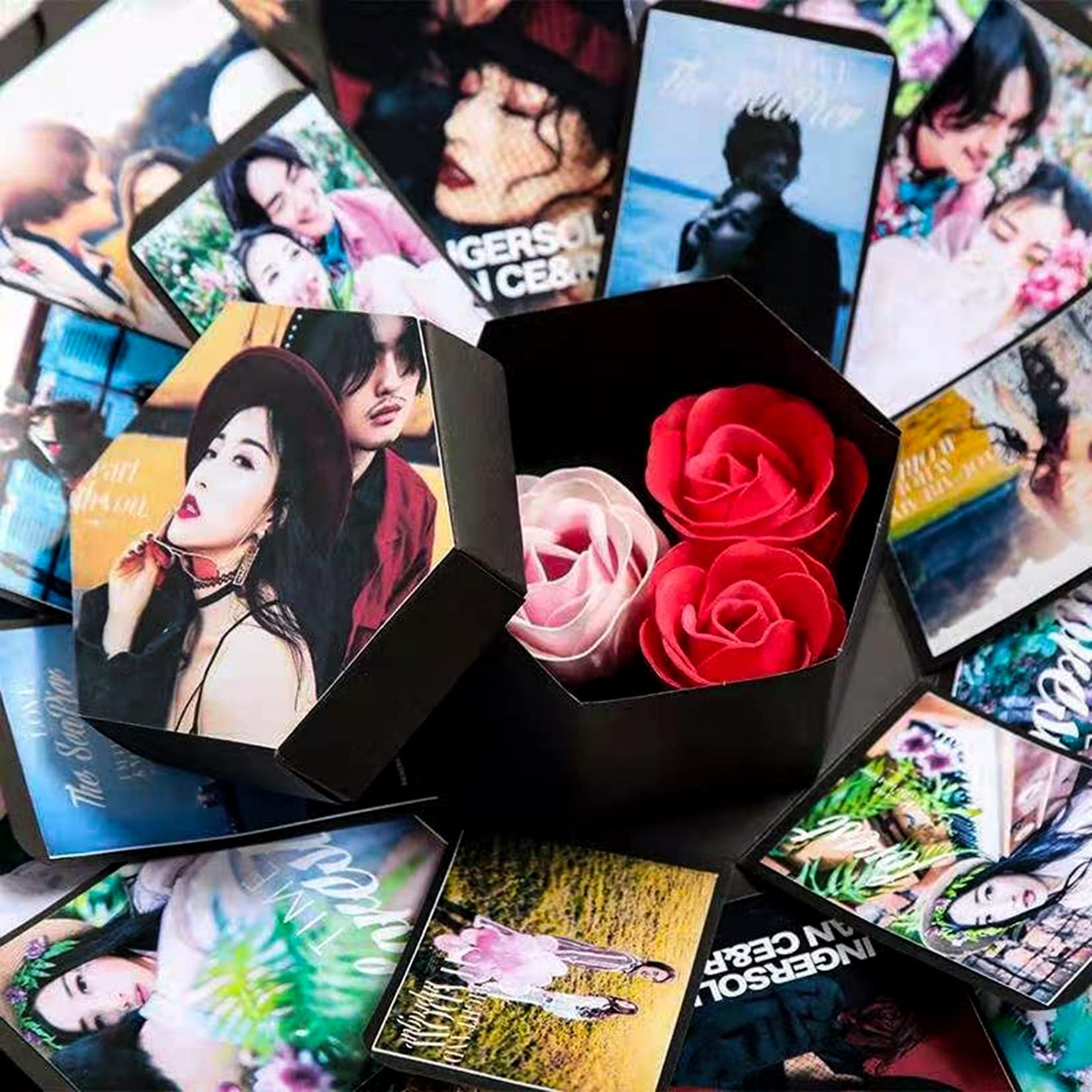 DIY Exploding Photo Album Gift Box - Creative Popup Surprise Love Box for Couples, Mother's Day, Wedding, Anniversary & Birthday Party | Perfect for Romantic Proposals, Valentine's Day & Special Occasions