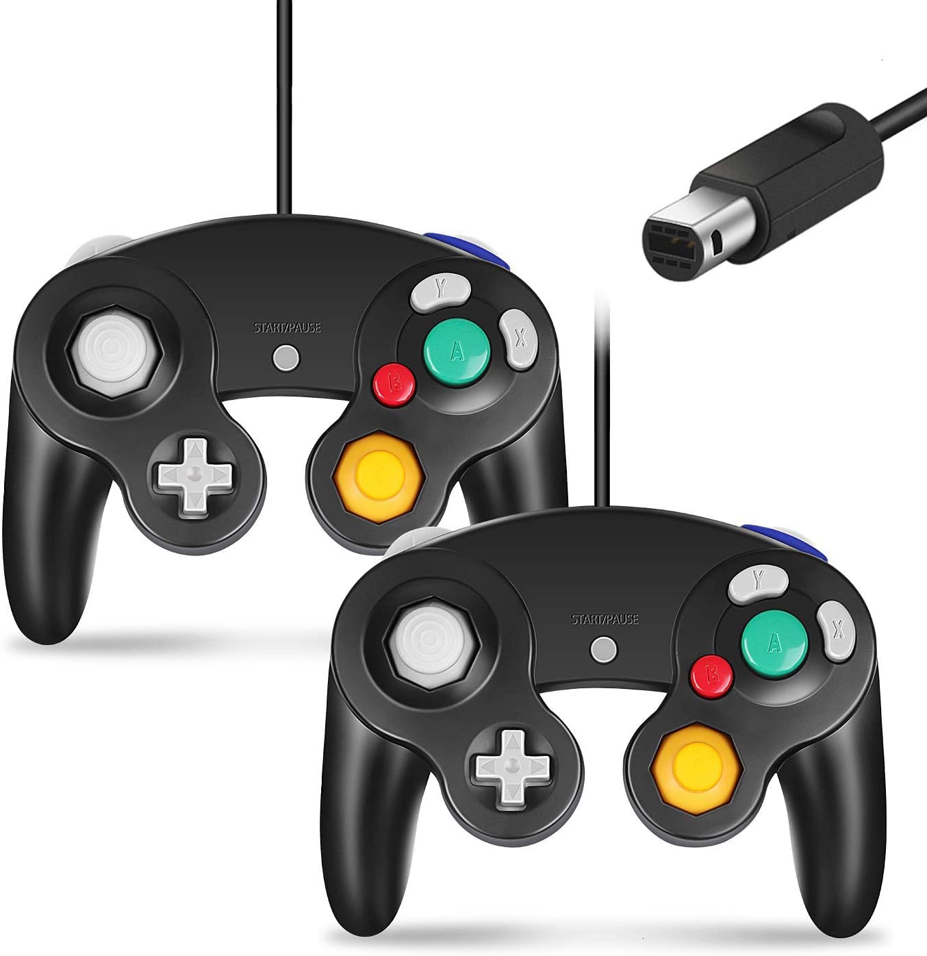 Premium Cipon GameCube Wired Controller - Compatible with Nintendo Wii & GameCube - Enhanced Grip (Black) - Perfect for Super Smash Bros, Mario Kart & Retro Gaming