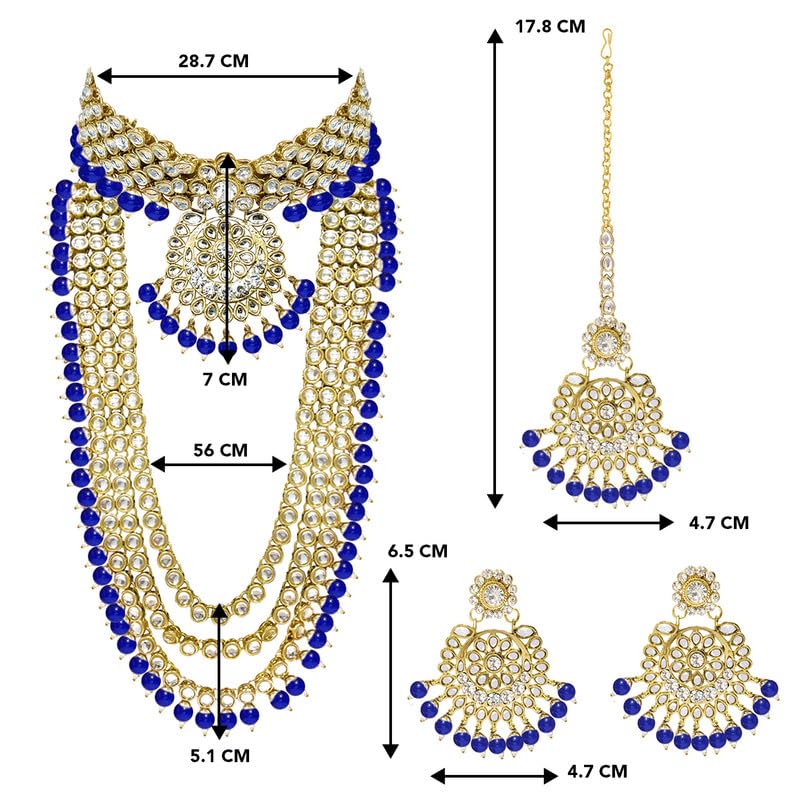 Exquisite Indian Wedding Bridal Jewelry Set – Heavy Traditional Necklace, Earrings & Bangles for Women | Perfect Gift for Brides, Sangeet & Mehendi Ceremonies