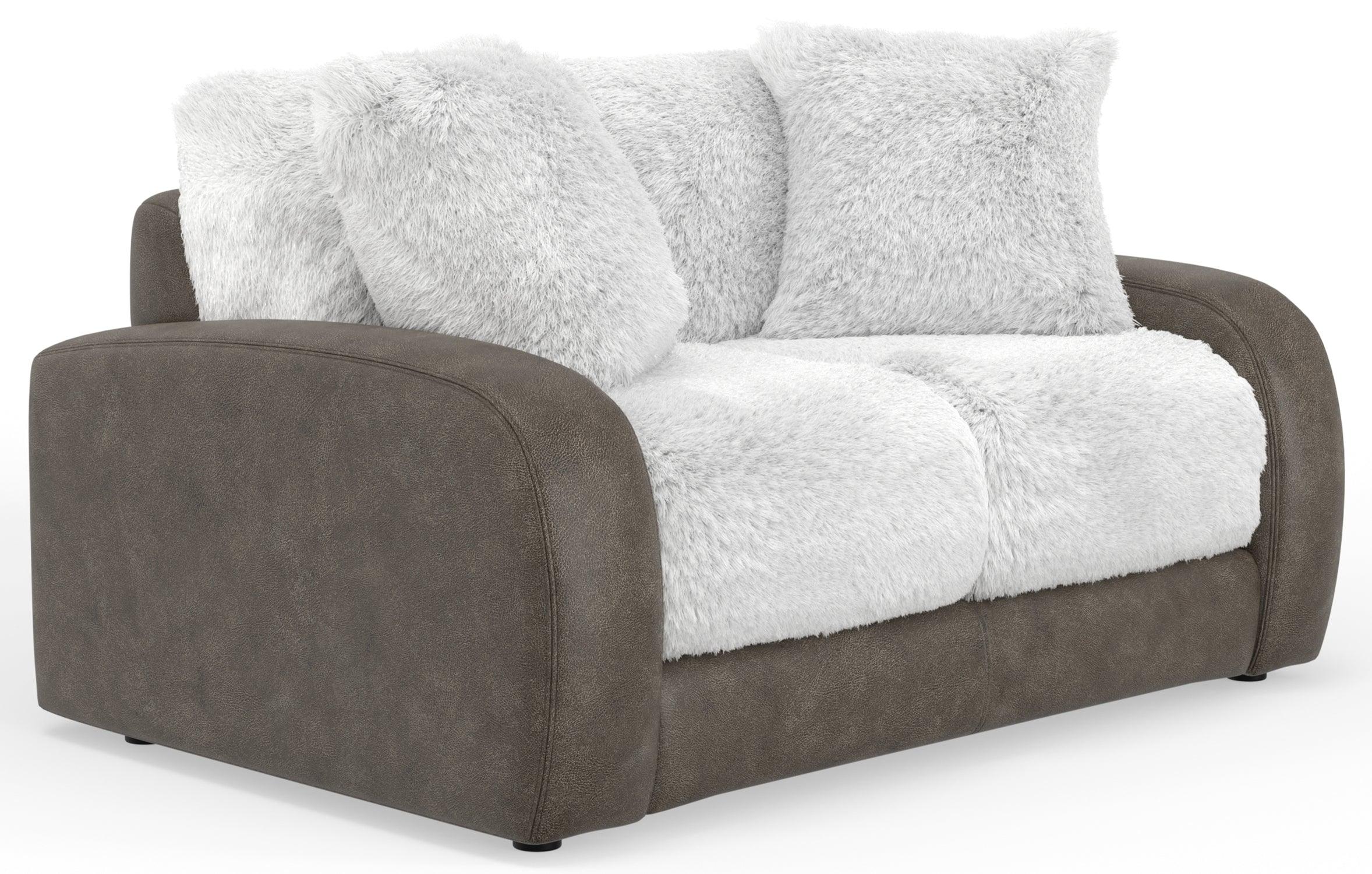 Snowball Taupe Loveseat - Cozy Two-Seater Sofa for Small Spaces | Perfect for Apartments, Living Rooms & Cozy Corners