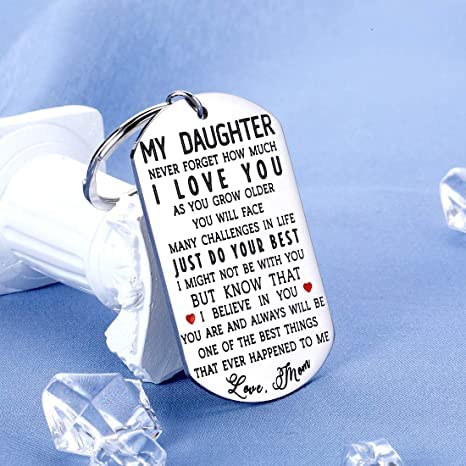 **Inspirational Keychain for Daughter - Birthday, Graduation & Back to School Gifts for Teen Girls - Thoughtful Present from Mom or Stepmother - Perfect for Christmas, Valentine's Day & Weddings - Motivational Gift for Young Women**    *(Use Cases: Ideal for celebrating birthdays, graduations, back-to-school moments, weddings, or holidays like Christmas and Valentine's Day. A heartfelt keepsake to inspire and show love.)*