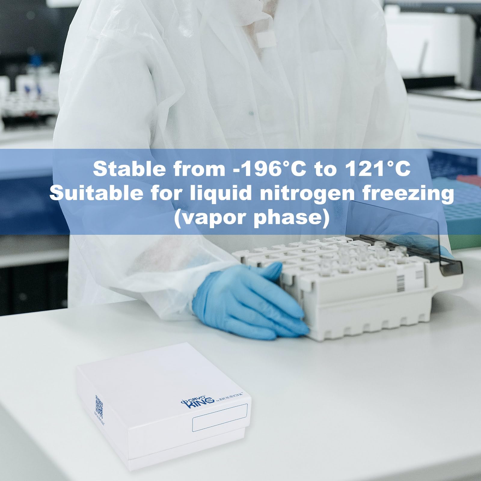 100-Well Microtube Storage Box - 2 Inch Height Cardboard Cryogenic Lab Freezer Box with Plastic Coating | White Cryo Box for Laboratory Sample Organization (Case of 100) | Ideal for Biobanking, DNA/RNA Storage & Medical Research