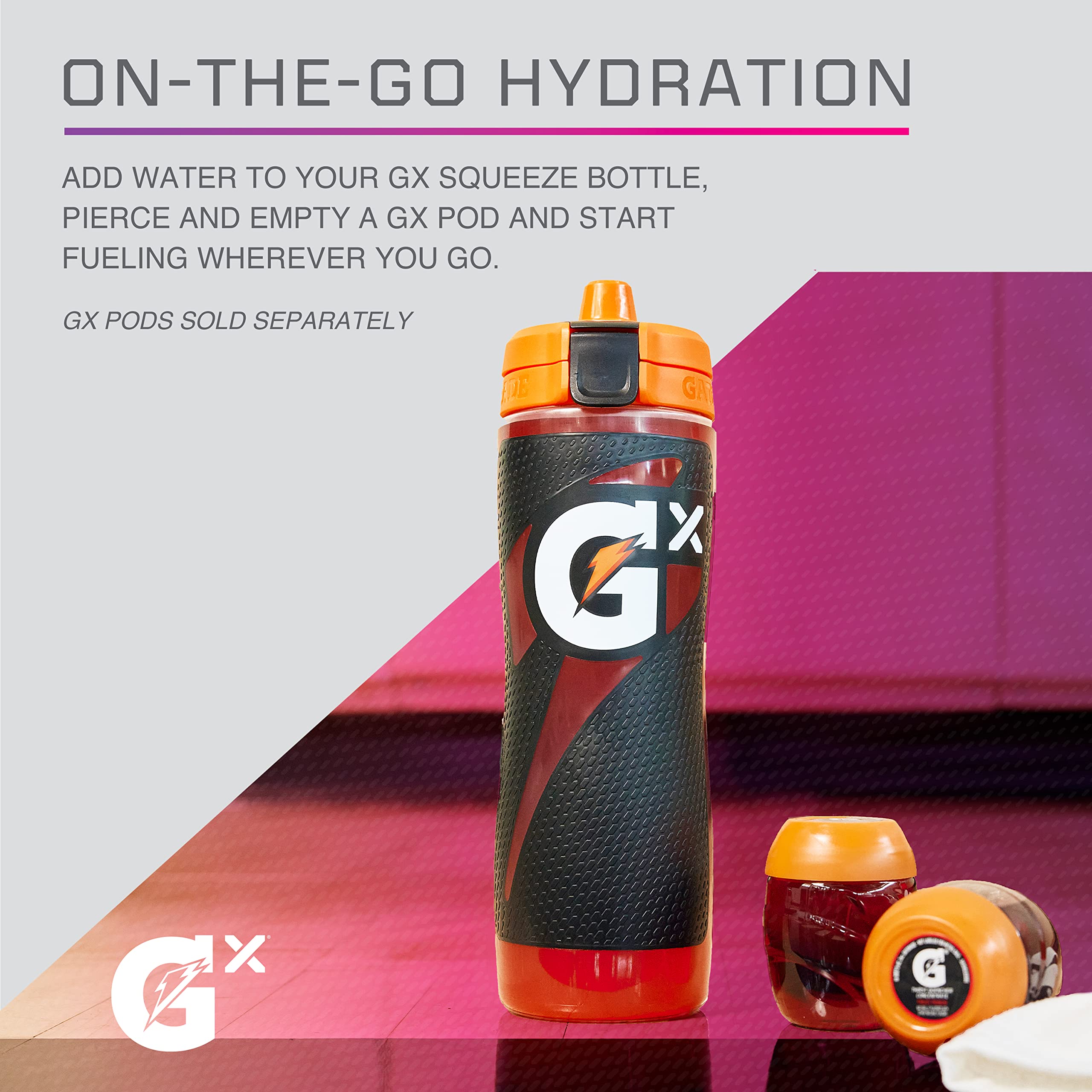 Gatorade Gx Bottle 30oz - BPA-Free Plastic Water Bottle with Leak-Proof Lid for Gym, Sports & Outdoor Activities - Red