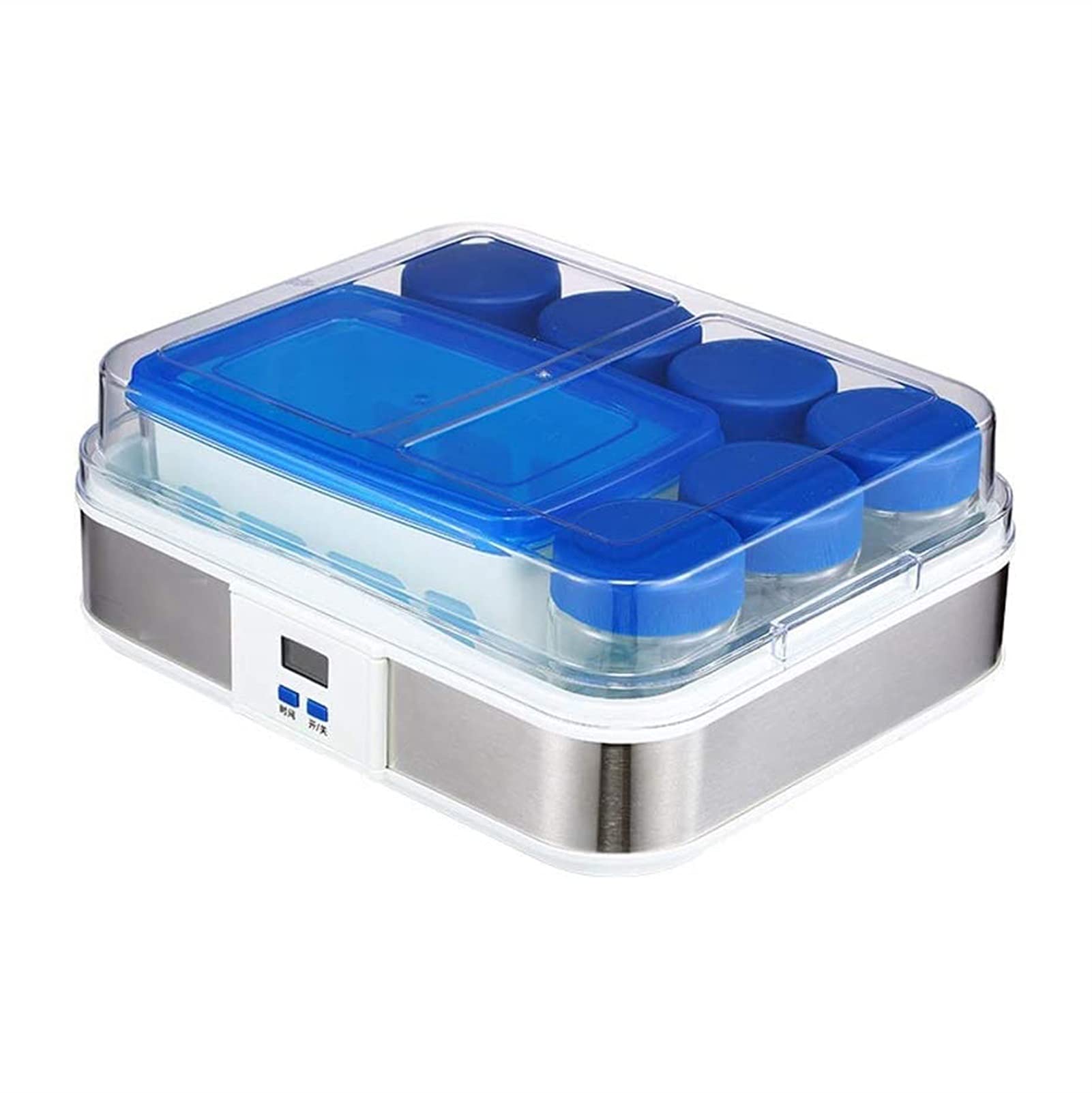 VSDY Yogurt Maker with LCD Display - 6 Glass Jars (48 oz), Temperature Control & Auto Off Timer - Perfect for Homemade Yogurt, Probiotic Drinks & Healthy Snacks