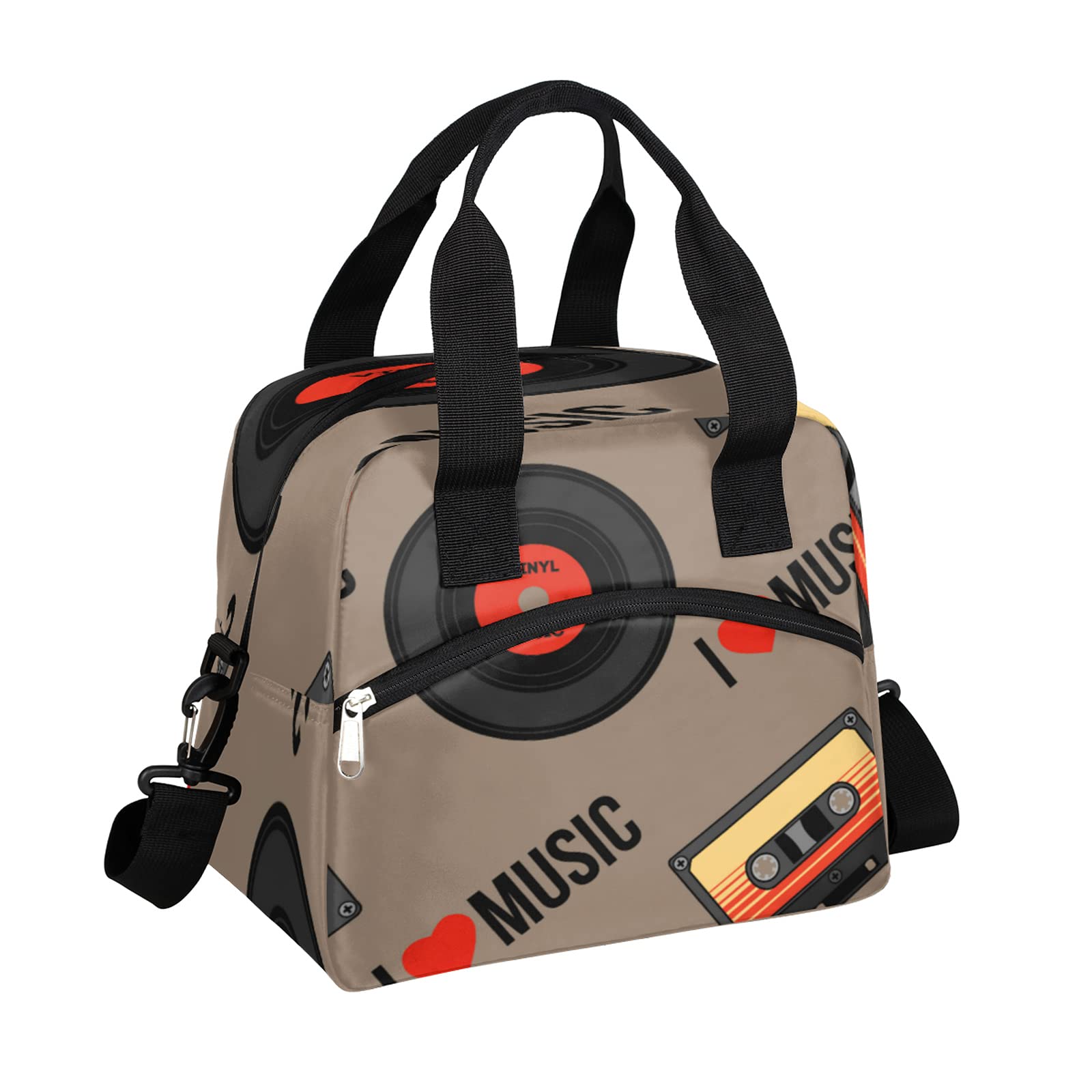 **Insulated Lunch Bag with Removable Shoulder Strap - Leakproof & Reusable Cooler Tote for Meal Prep, Work, School, Travel & Picnic - Perfect for Women & Men (Fits Music CDs & Tapes Too!)**    *(Ideal for office lunches, school meals, outdoor picnics, road trips, and keeping snacks fresh on the go!)*