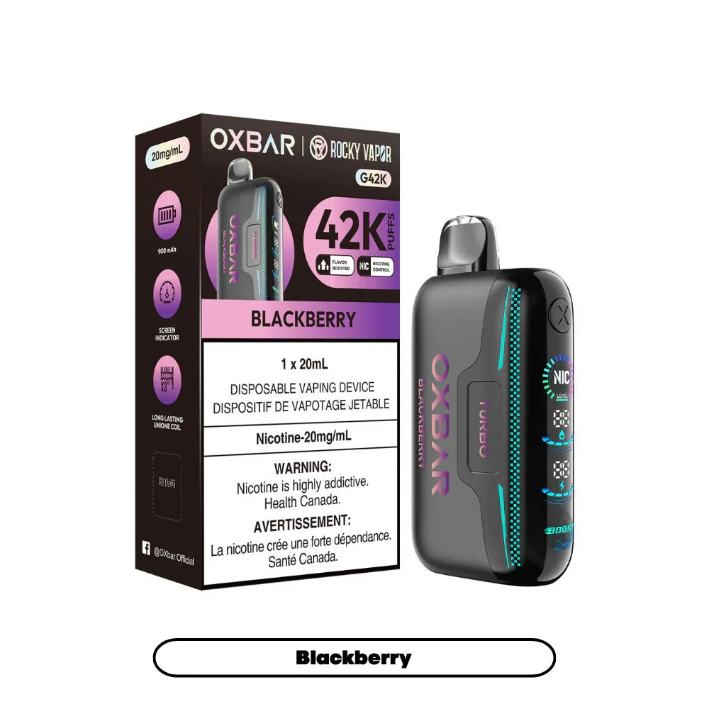Oxbar 42K Disposable Vape Pen - Blackberry Flavor | 5000 Puffs | Rechargeable USB-C | Premium E-Cigarette for Smooth Vaping Experience | Perfect for Travel, Parties & Relaxation