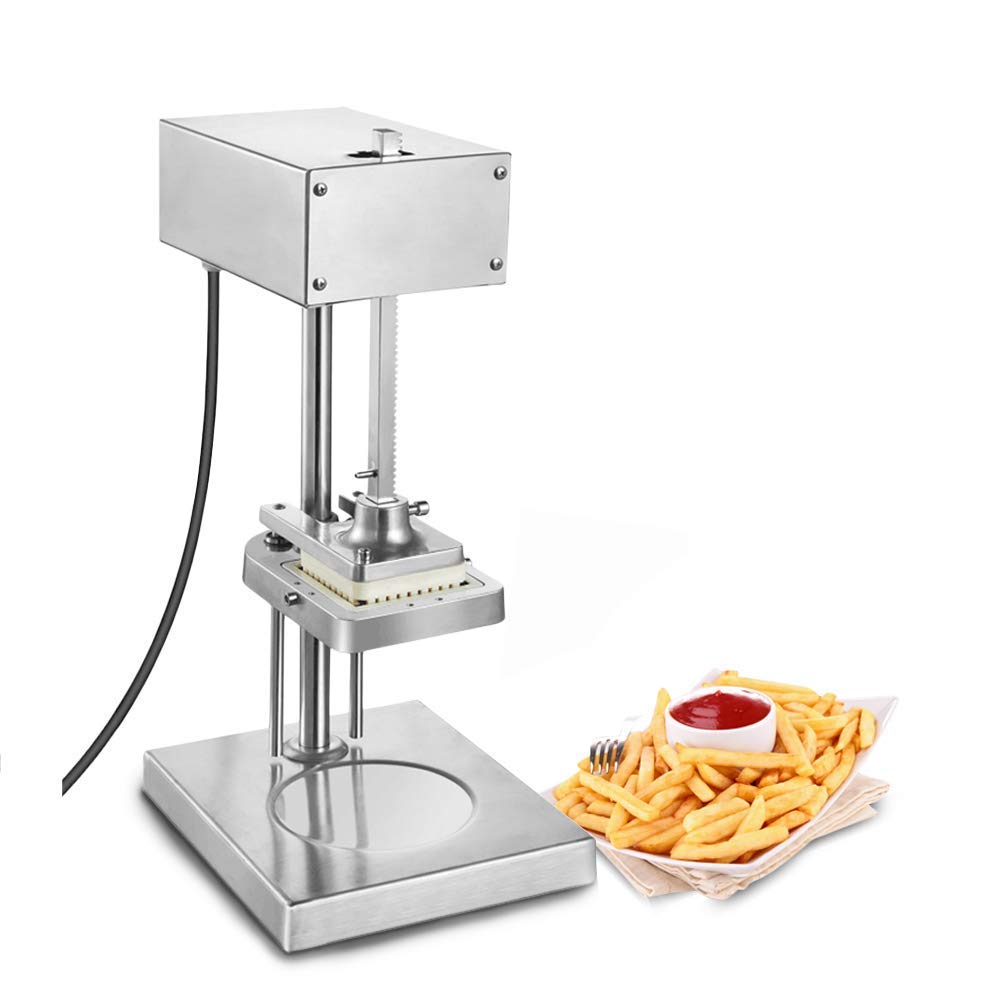 Commercial Electric Potato Cutter - Automatic French Fries & Vegetable Slicer Machine with 3 Interchangeable Blades for Chips, Carrots, Zucchini (110V) - Perfect for Restaurants, Food Trucks & Home Kitchens