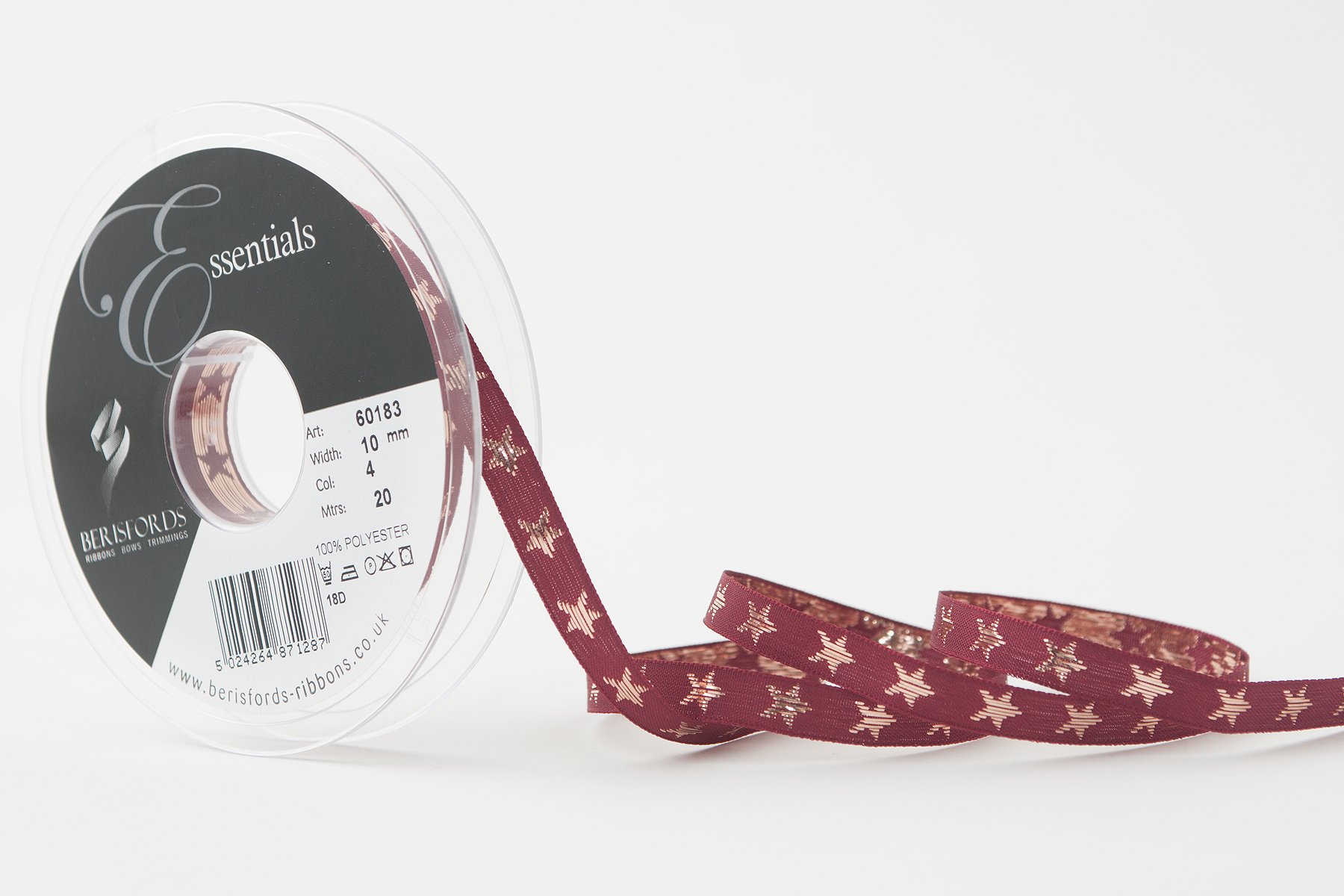 10mm Bordeaux & Rose Gold Ribbon - Perfect for Gift Wrapping, Wedding Decorations & DIY Crafts